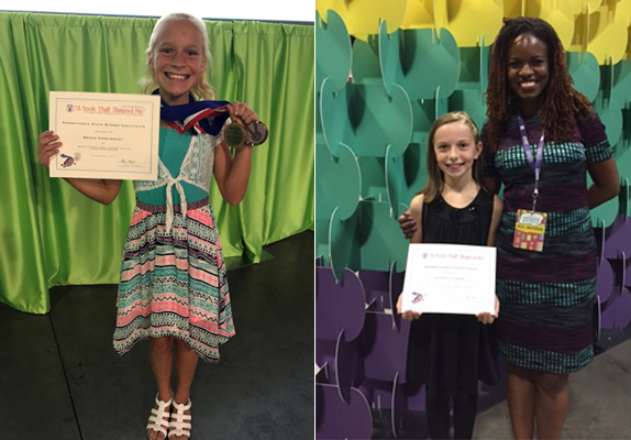 Megan Garrabrant (L); Annabelle Troup (R) with Lola Pyne of the Library of Congress