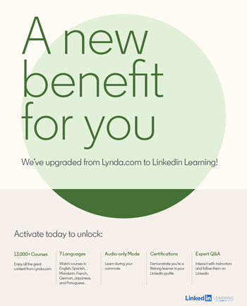 lynda courses available at library