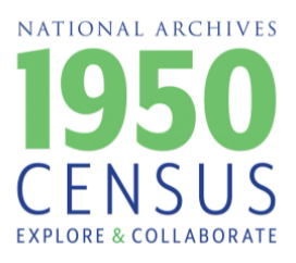 A screenshot of the National Archives 1950 Census logo