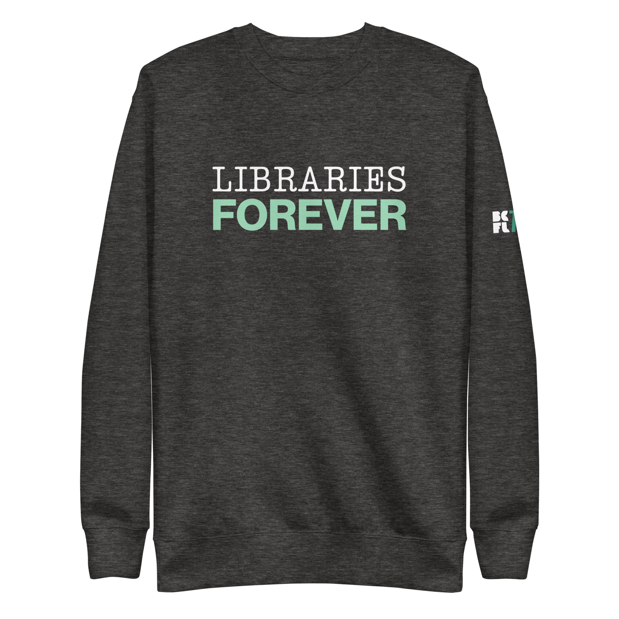 Libraries Forever Unisex Premium Sweatshirt Dark - Image 3