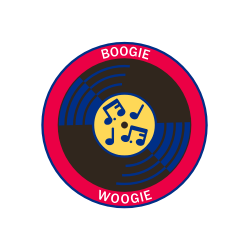 Boogie Woogie Colorful graphic of vinyl record