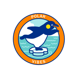 Polar Vibes Colorful graphic of penguin on ice