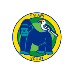 Safari Scout Colorful graphic of gorilla and bird